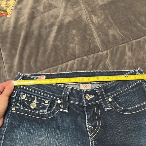 True Religion Disco Julie Big T Dark Denim Sequins Horseshoe Embellished Jeans - Picture 7 of 15